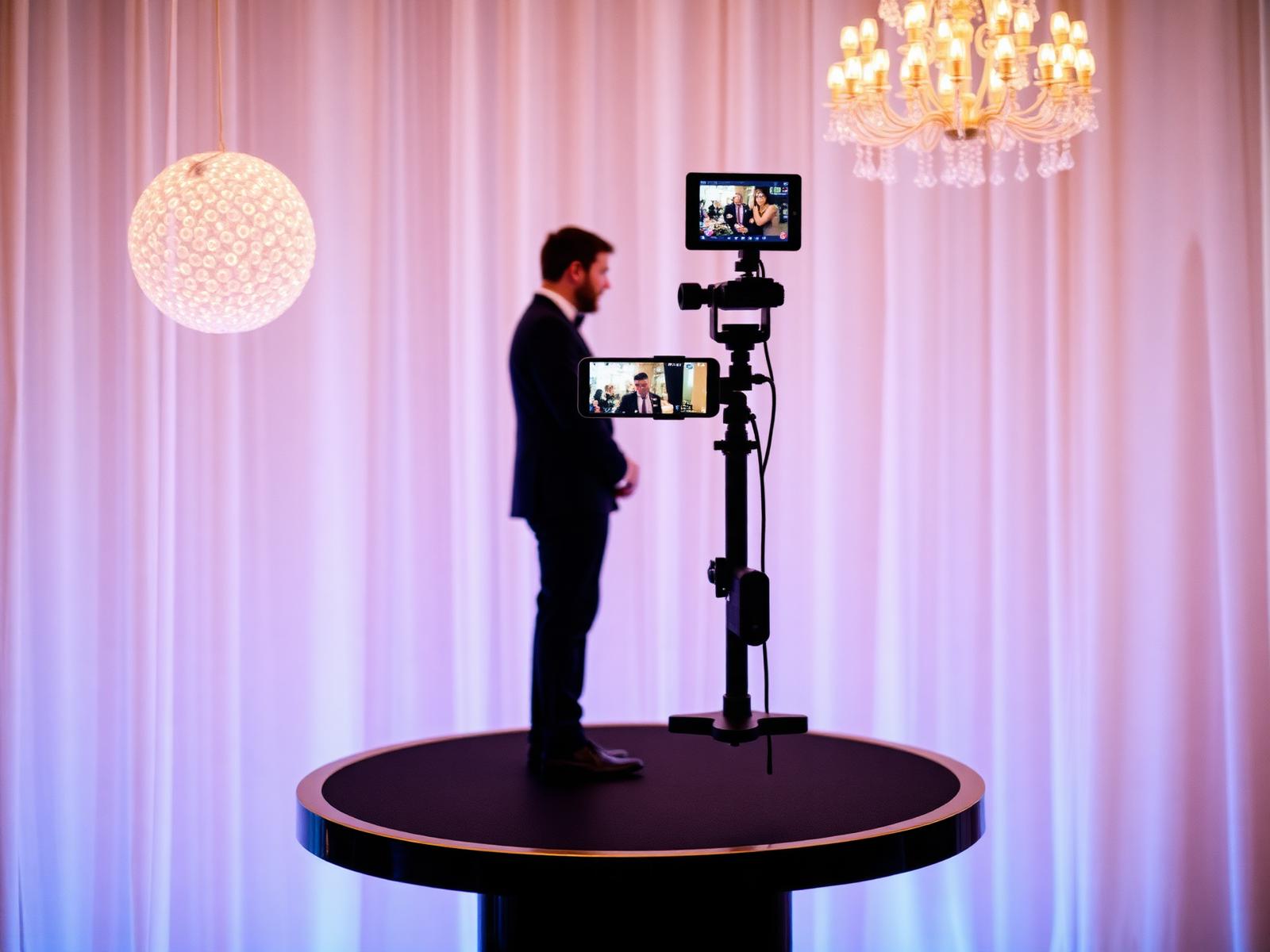 360 spinner videobooth op een feest